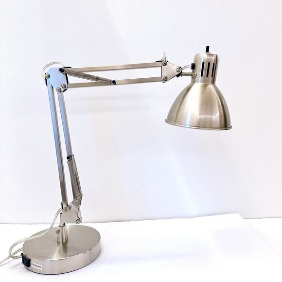 Interteck Architects Adjustable Desk Lamp Silver Powered Coated Metal Working - Picture 5 of 16